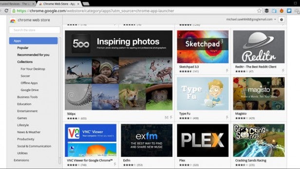 Chrome StoreScreenshot of Chrome Web Store app selection page.