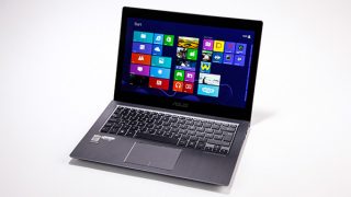 Asus Zenbook UX302 laptop with Windows Start Screen displayed