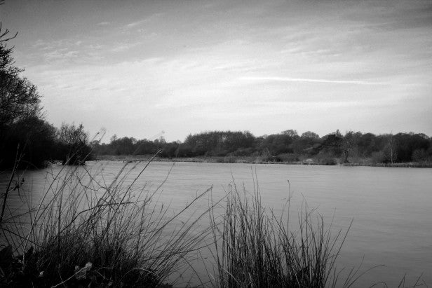 Black and white landscape photo showcasing camera's resolution.