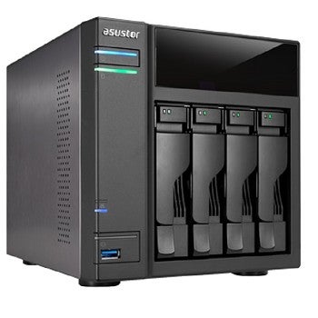 Asustor AS-204TE Media NAS with four drive bays.