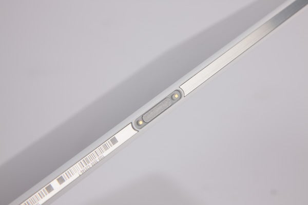 Side view of Sony Xperia Z2 Tablet showing ports and buttons.