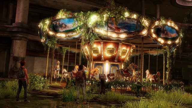 Screenshot from The Last of Us: Left Behind showing a carousel.