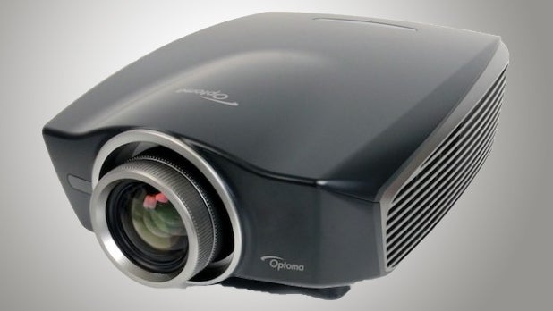 Optoma HD91 LED projector on a white background.