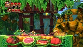 Screenshot of Donkey Kong Country: Tropical Freeze game play.
