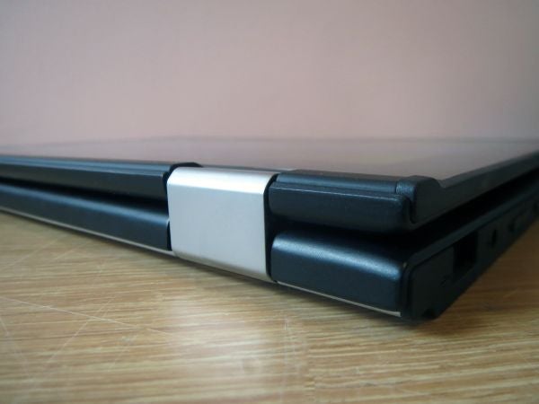 Close-up of Lenovo IdeaPad Yoga 2 11 hinge design.