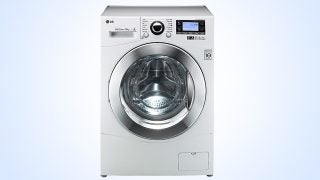 LG F1495BDA washing machine on a white background.