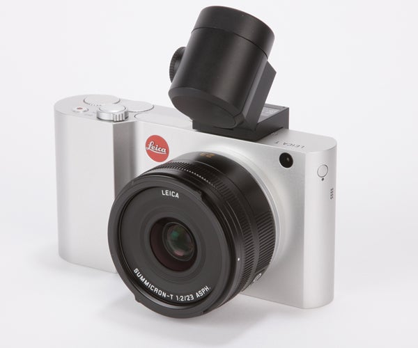 Leica T mirrorless camera with Summicron lens and viewfinder.