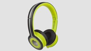 Monster iSport Freedom wireless headphones with yellow accents.