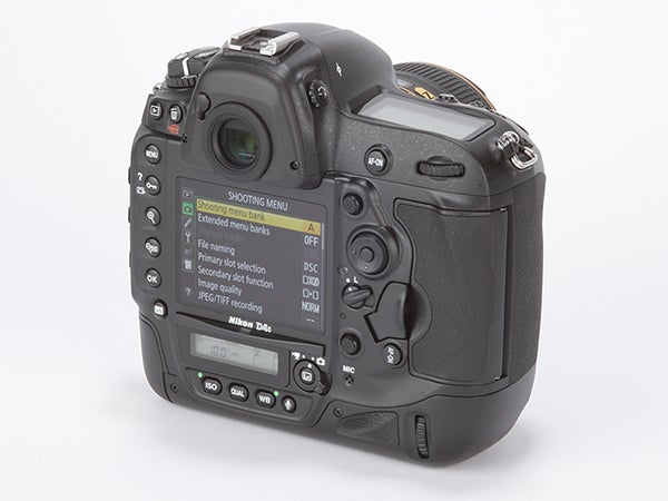 Nikon D4S DSLR camera rear view showing menu and buttons.