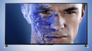 Sony KDL-55W955B television displaying high-definition image of a man.