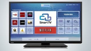 Toshiba 40L3453DB Smart TV displaying interface with apps.