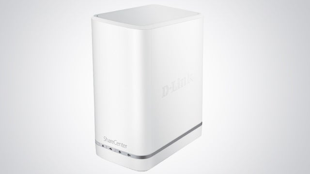 D-Link ShareCenter+ DNS-327L NAS device on white background.