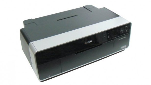 Epson Stylus Photo R3000 inkjet printer on white background.