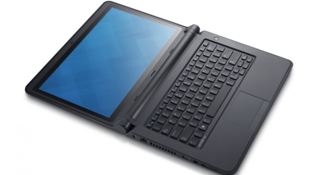 Dell Latitude 13 Education Series laptop with keyboard visible.