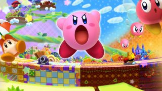 Kirby character in action from the game Kirby: Triple Deluxe.
