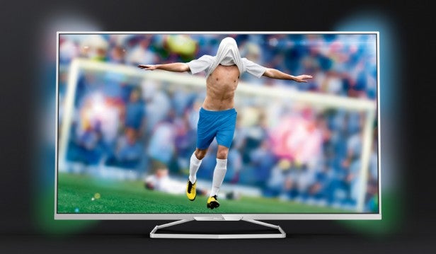 Philips 55PFS6609 TV displaying a football player on screen