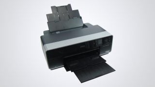 Epson Stylus Photo R3000 inkjet printer on white background.