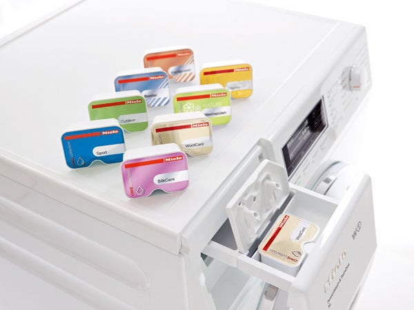 Miele WMR 560 WPS washing machine with TwinDos cartridges.