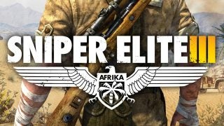 Sniper Elite III game cover with title and desert backdrop.