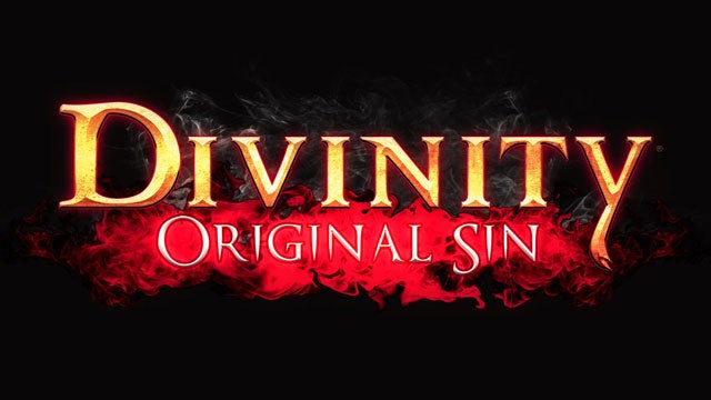 Divinity: Original Sin logo with fiery red background.