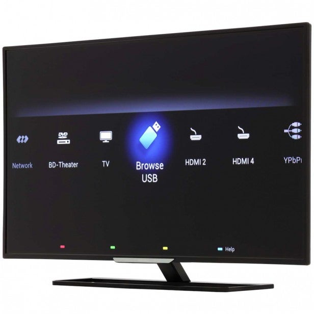 Philips 40PFT5509 television displaying main menu options.