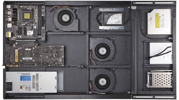 Internal components of PiixL G-Pack gaming PC.