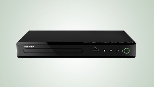 Toshiba BDX1500 Blu-ray player front view on neutral background.