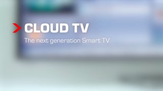 Advertisement for Toshiba Cloud TV branding it as next generation Smart TV.