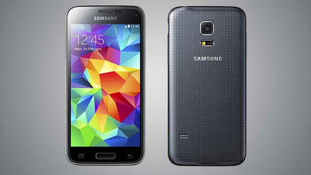Samsung Galaxy S5 Mini front and back view.