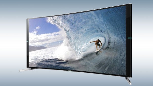 Sony KD-65S9005B television displaying a surfing scene.