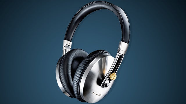 Ted Baker Rockall headphones with metallic and leather finish.