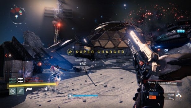 Destiny gameplay screenshot showing a supercharged event.