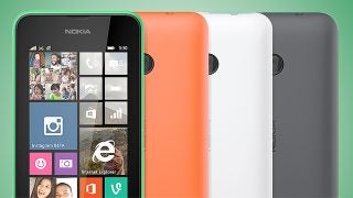 Nokia Lumia 530 in green, orange, and white colors.