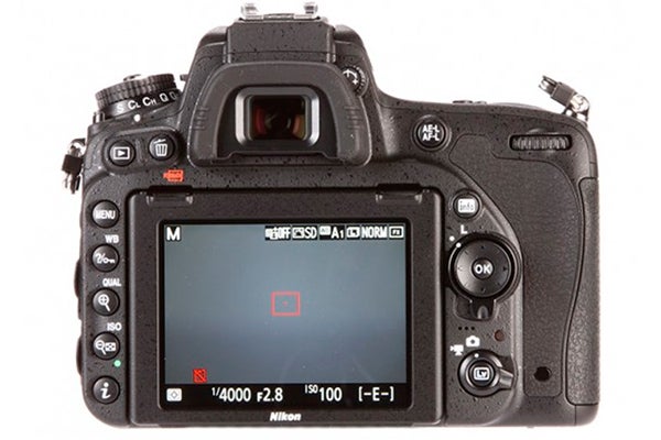 Nikon D750 DSLR camera rear LCD screen and buttons.
