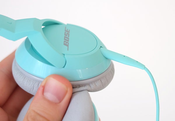 Close-up of Bose SoundTrue On-Ear Headphone in teal color.