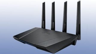 Asus RT-AC87U AC2400 dual-band wireless gigabit router.