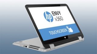 HP Envy x360 laptop with touchscreen feature highlighted