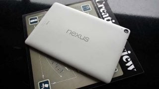 Nexus 9 tablet lying on a magazine.