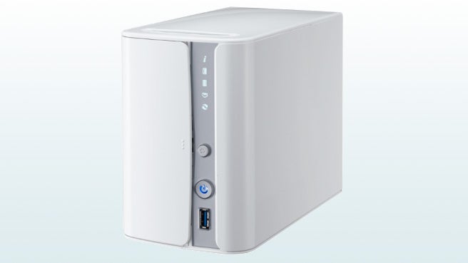 Thecus N2560 Network Attached Storage on a light background.