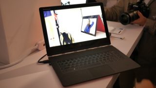 Lenovo Yoga Pro 3 on display with visible screen and keyboard.