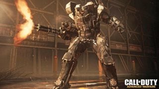 Call of Duty Advanced Warfare gameplay screenshot with exosuit.