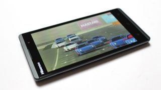 Hisense Sero 5 smartphone displaying a racing game.