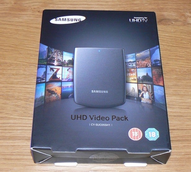 Samsung UHD Video PackSamsung UHD Video Pack product packaging on table.