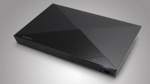 Sony BDP-S1200 Blu-ray player on a grey background.