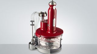 Kenwood kMix Hand Blender HB891 with attachments on countertop.