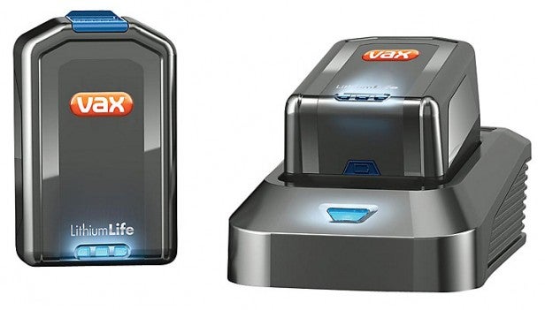 Vax Air Cordless U86-AL-B vacuum cleaner battery and charger.