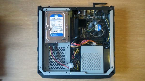 Interior view of Syber Vapor I compact gaming PC