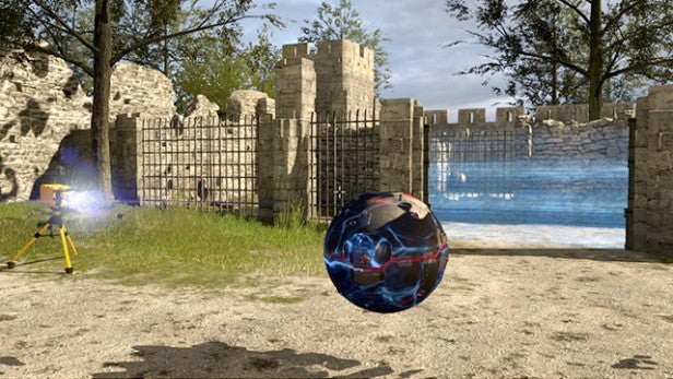 Screenshot from 'The Talos Principle' game showing puzzle mechanism.