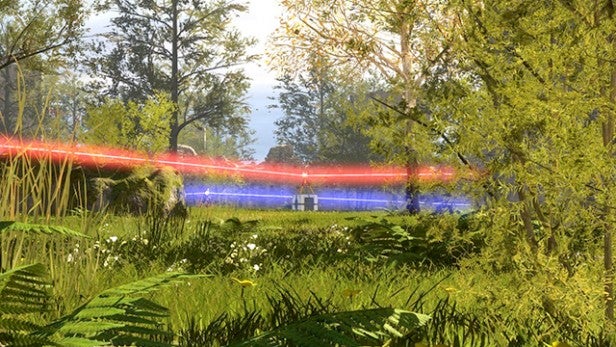 Screenshot from The Talos Principle game showing a puzzle environment.
