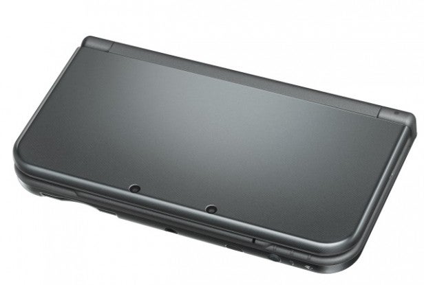 New Nintendo 3DS XL closed handheld console, black.